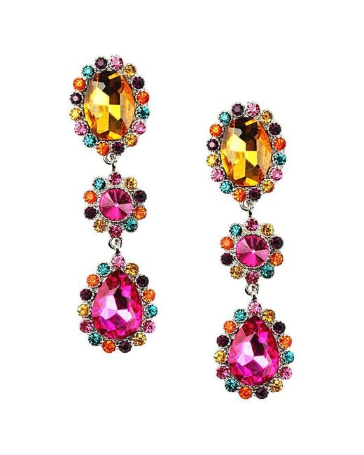 Eye Candy LA Pink Cascade Drop Earring