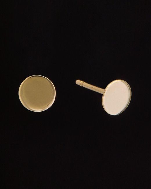 Italian Gold Black 14k Disc Studs
