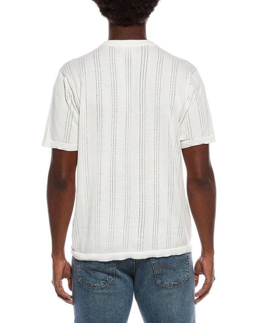 Slate & Stone White Crewneck Patterned Sweater for men