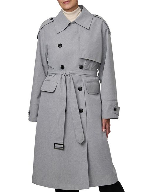 Bernardo Gray Long Rain Coat