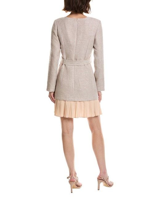 Pascale La Mode Natural Long Sleeve Mini A-Line Dress