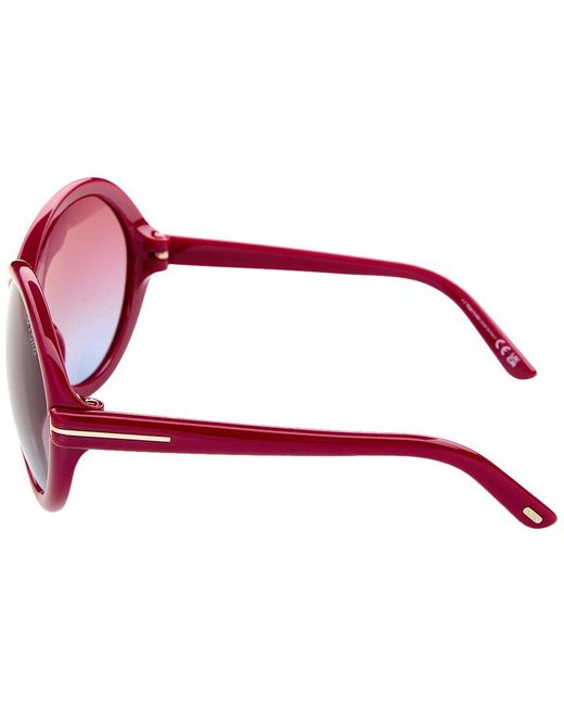 Tom Ford Red Jada 68Mm Sunglasses