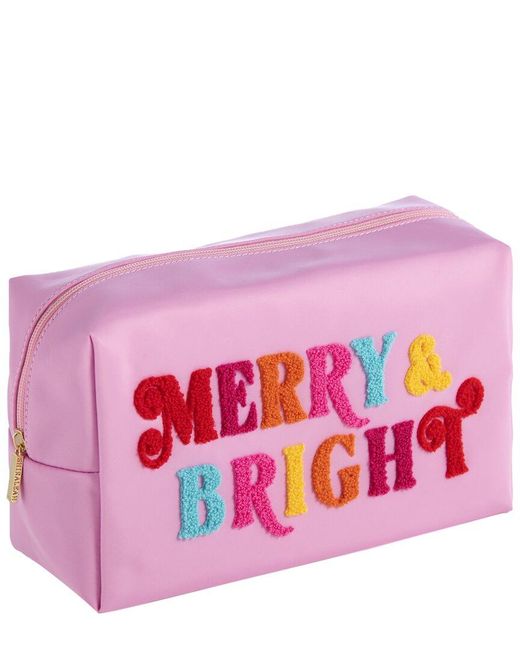 Shiraleah Pink Cara Merry & Bright Large Cosmetic Pouch