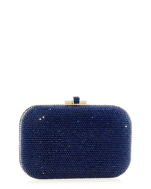 Judith Leiber Blue Slide Lock Clutch
