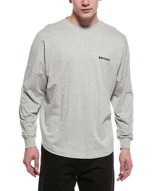Palm Angels Gray Logo Shirt for men