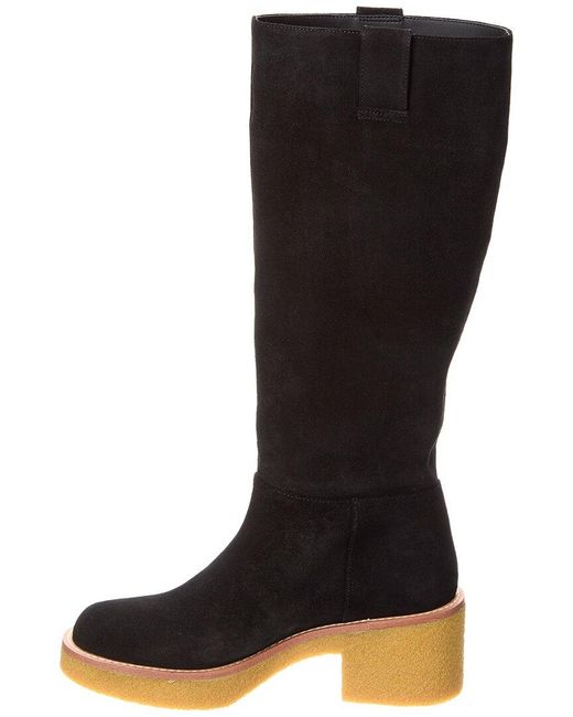 Stuart Weitzman Black Montana Slouch Suede Boot