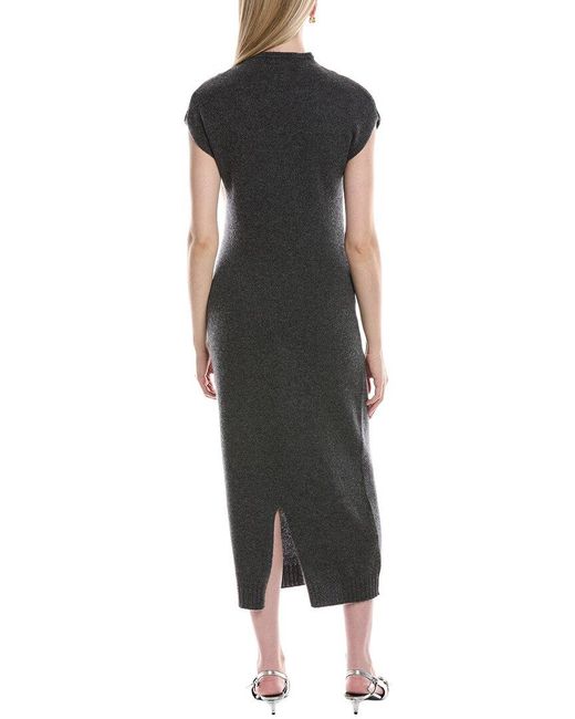 Philosophy Black Funnel Neck Cashmere Midi Sweaterdress