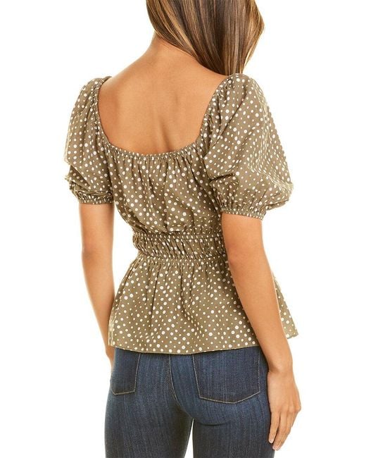 CELINA MOON Gray Puff Sleeve Blouse