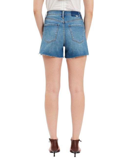 Daze Denim Blue Bottom Line Vibe Check High Rise Vintage Short