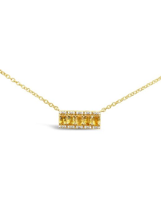 Le Vian Metallic Le Vian 14K 0.97 Ct. Tw. Diamond & Sapphire Adjustable Necklace