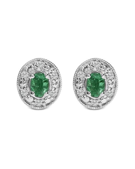 Haus of Brilliance Green Colorful Gemstones 14K 0.50 Ct. Tw. Diamond & Emerald Stud Earrings