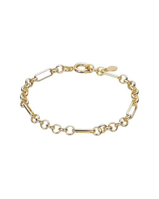 Genevive Jewelry Metallic Rachel Glauber 14K Plated Link Chain Bracelet