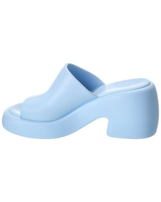 Ferragamo Blue Deva Rubber Platform Mule