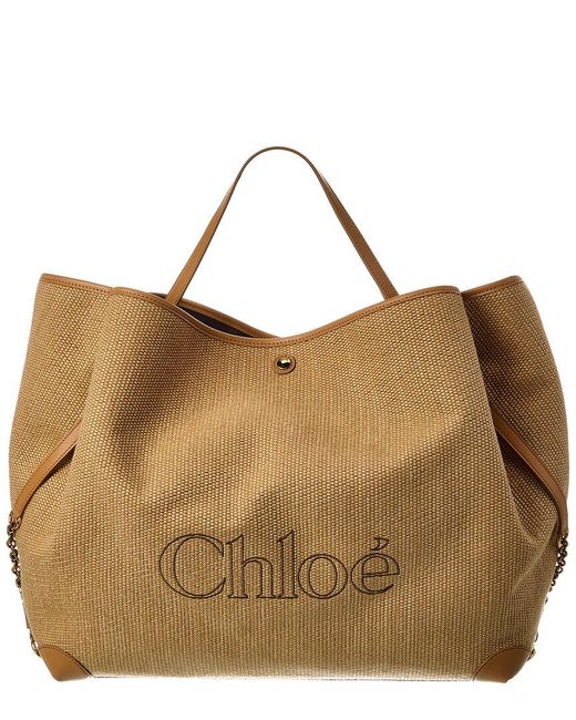 Chloé Brown Clover Large Double Carry Tote