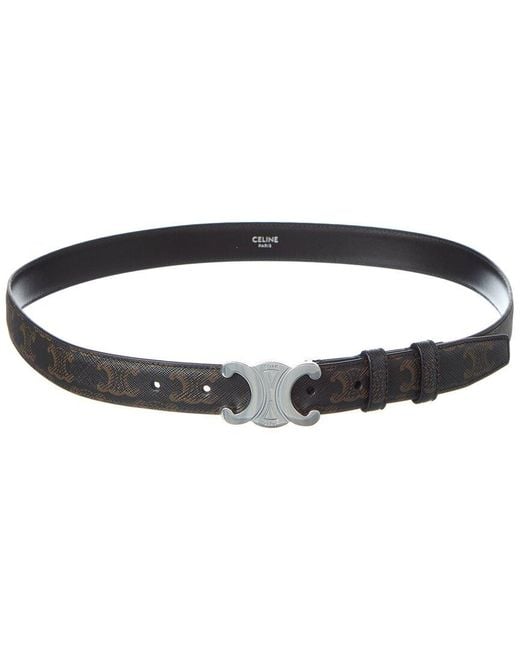 Céline Black Triomphe Medium Canvas Belt
