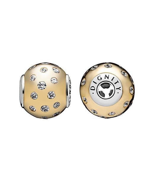PANDORA Essence Collection Dignity 14k Yellow Gold & Silver Charm in  Metallic | Lyst Canada