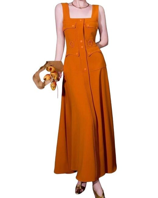 BRC By BURRYCO Orange Sleeveless Maxi Dress