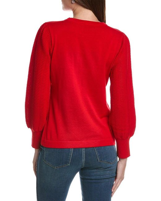 Jones New York Red Stitch Sleeve Sweater