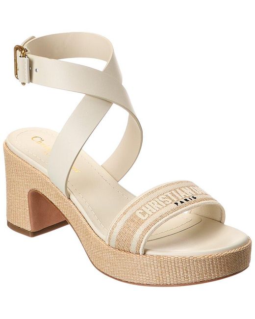 Dior Natural Dway Leather Platform Sandal