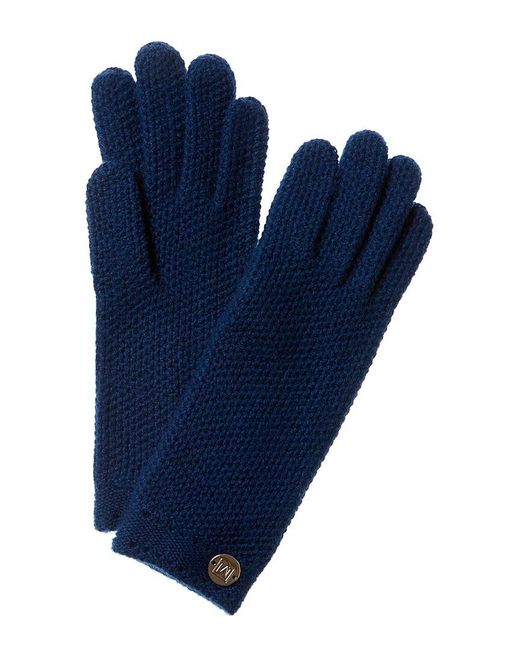 Bruno Magli Blue Honeycomb Stitch Cashmere Glove