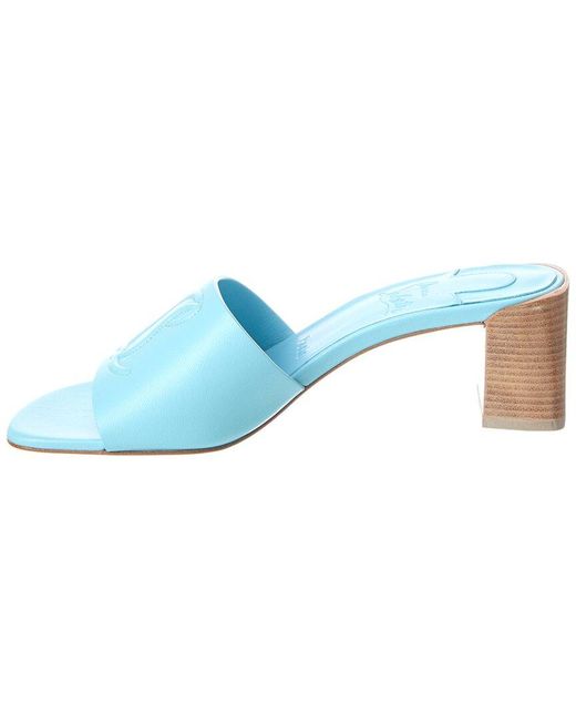 Christian Louboutin Blue So Cl 55 Leather Mule