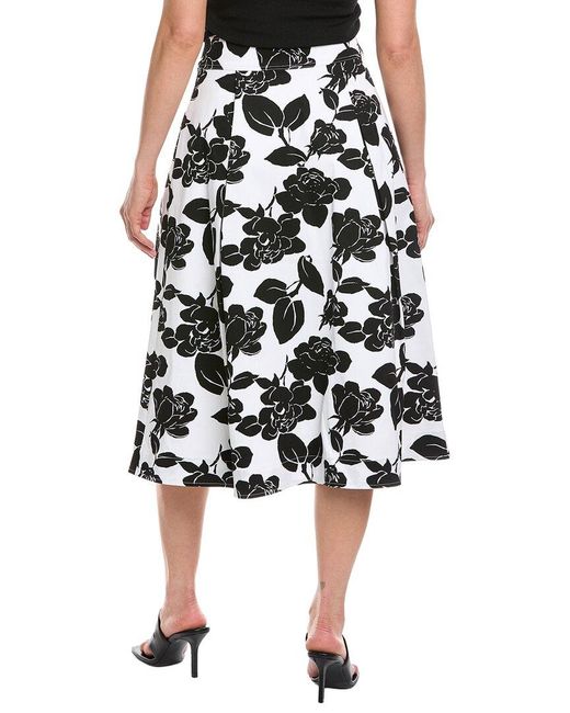 Carolina Herrera Black Floral Mid Skirt