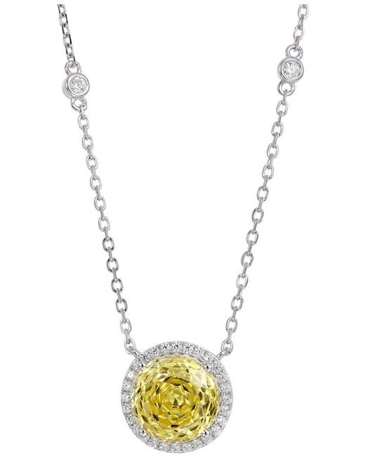 Savvy Cie Metallic Cz Pendant Necklace