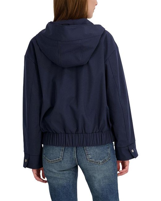 Tahari Blue Leone Bomber Jacket