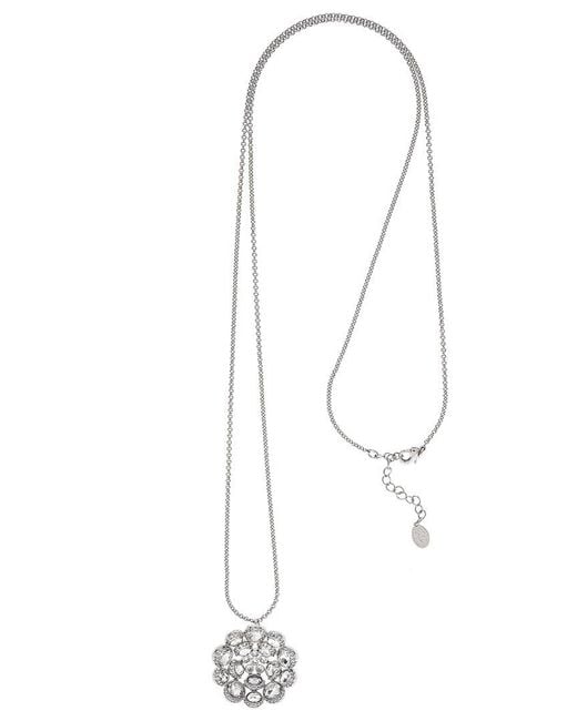 Rivka Friedman White Rhodium Plated Cz Necklace