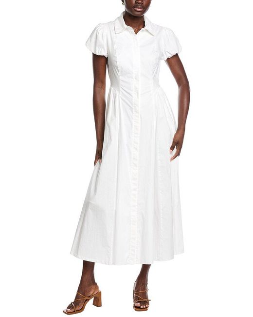 Taylor White Solid Maxi Dress