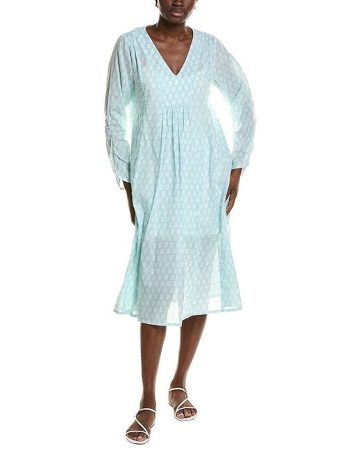 MER ST BARTH Blue Printed Kaftan
