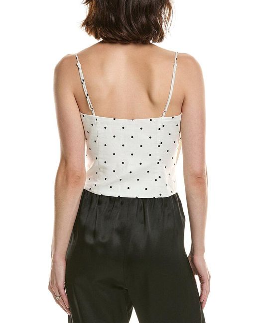 Bardot White Vieda Linen Bow Front Top
