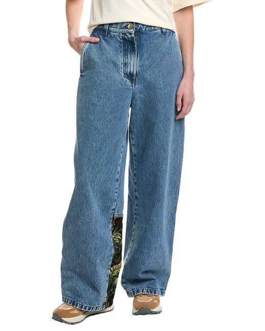 Palm Angels Blue Wide Leg Jean