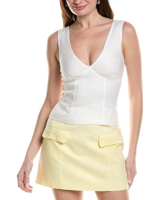 Bardot White Domenico Linen Top