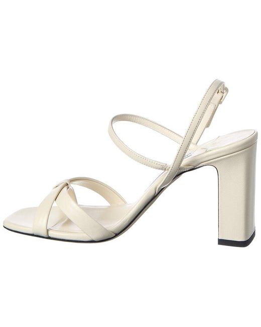 Jimmy Choo White Elsy 85 Leather Sandal