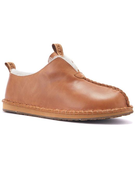 Australia Luxe Brown Hobart Leather Slipper for men