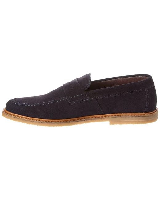 M by Bruno Magli Blue Carmelo Suede Loafer for men