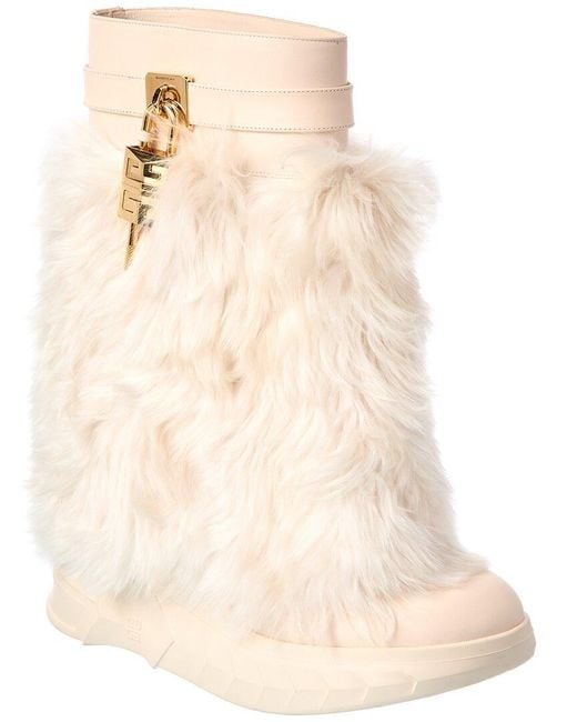 Givenchy Natural Shark Lock Leather Biker Boot