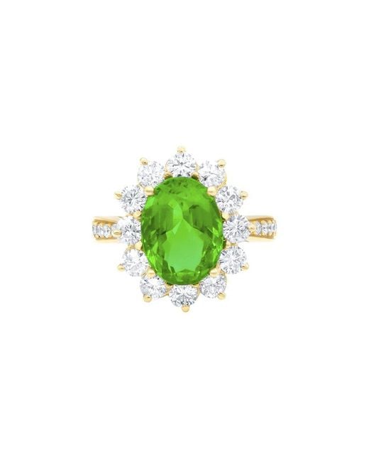 Diana M Green Fine Jewelry 18k 6 Ct. Tw. Diamond & Emerald Half-set Ring
