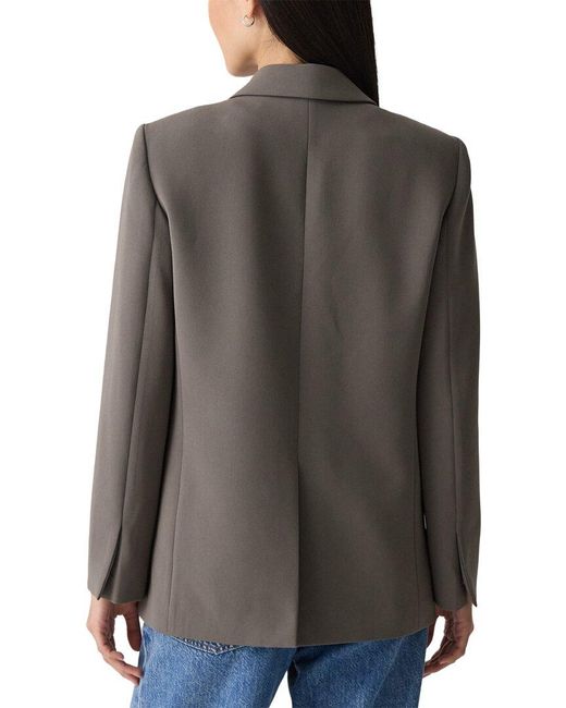 Theory Gray Relaxed Double Breasted Jacket