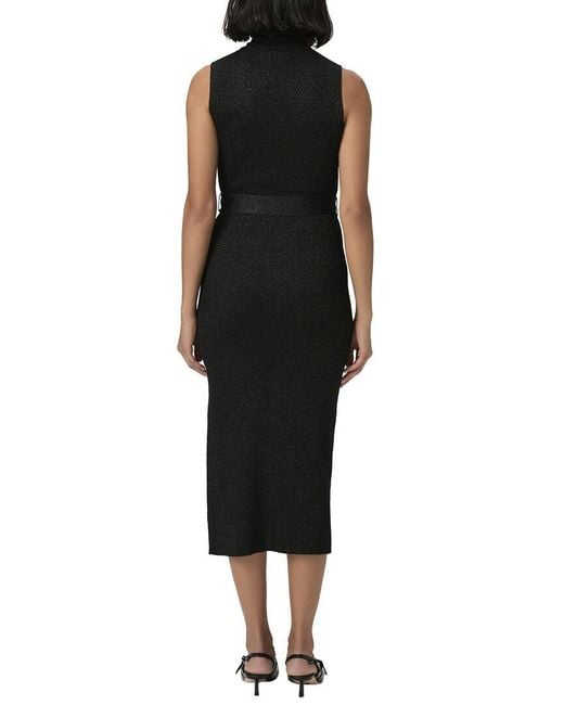 PAIGE Black Rib Zoelle Wool-Blend Dress