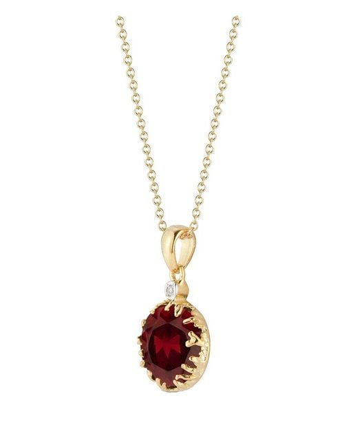 Reiss White 14K 4.92 Ct. Tw. Diamond & Garnet Necklace