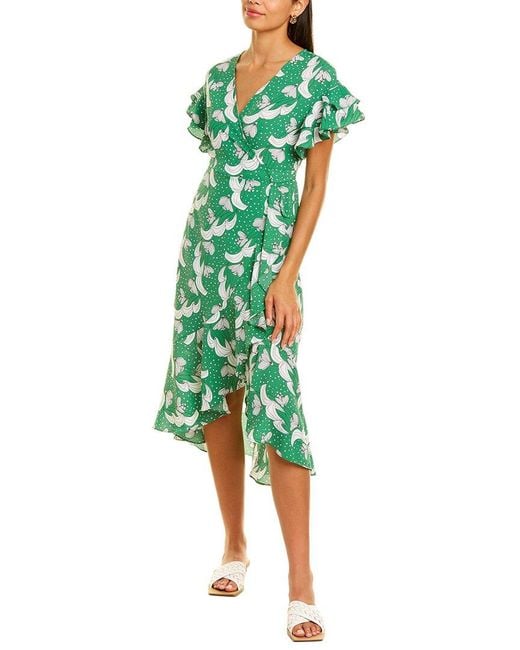 Max Studio Wrap Dress in Green | Lyst Canada