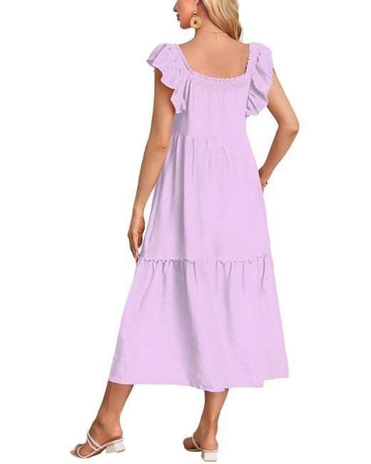 Dilireba Purple Midi Dress