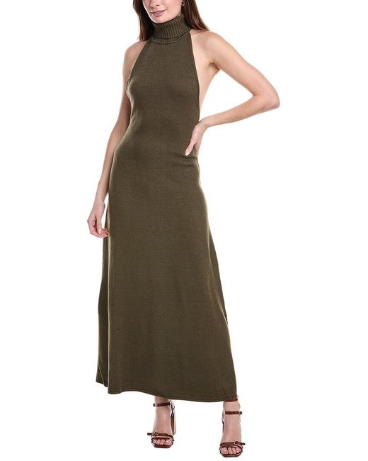 WeWoreWhat Green Open Back Halter Maxi Dress