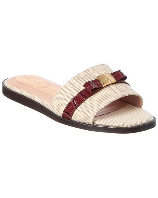 Cole Haan Multicolor Go-To Emalia Slide Bow Leather Sandal