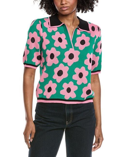 Nanette Lepore Green Polo Sweater