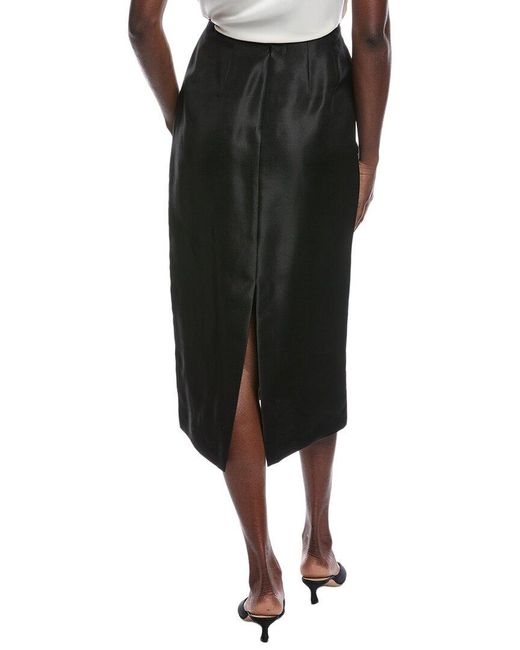 Lafayette 148 New York Black Silk Maxi Pencil Skirt