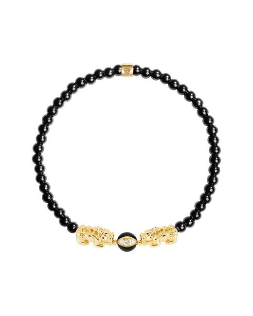 Karma and Luck Metallic Zodiac Plated Cz Beaded Bracelet