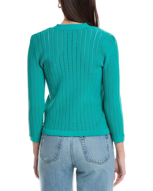 L'Agence Blue Irvin Pointelle Cardigan